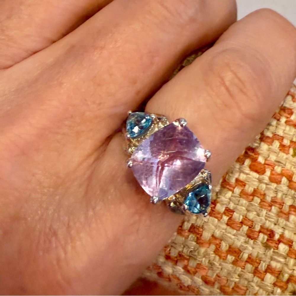 Lavender and Blue Gemstone Ring